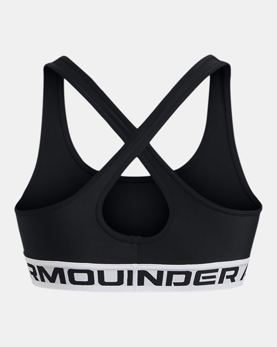 Women's Armour® Mid Crossback Sports Bra, Black, pdpMainDesktop image number 11